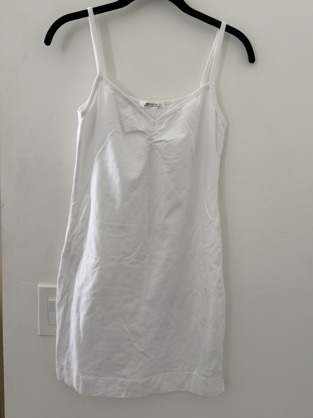 LAmade White Ruched V-Neck Tank